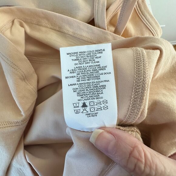 Yummie Tummie Boyfriend Tan Spaghetti Strap 3-Panel Shaping Tank Scoop Top Med - Picture 10 of 14